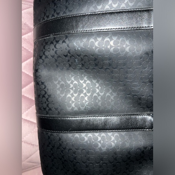 Coach Men's Business Bag Micro Signature Black PVC Razor Messenger Laptop Bag - Picture 9 of 14